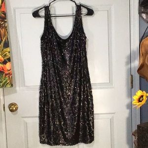 Lela rose black sequin dress